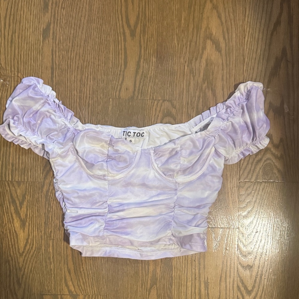 TIC TOC Lavender Ruffled Crop Top
